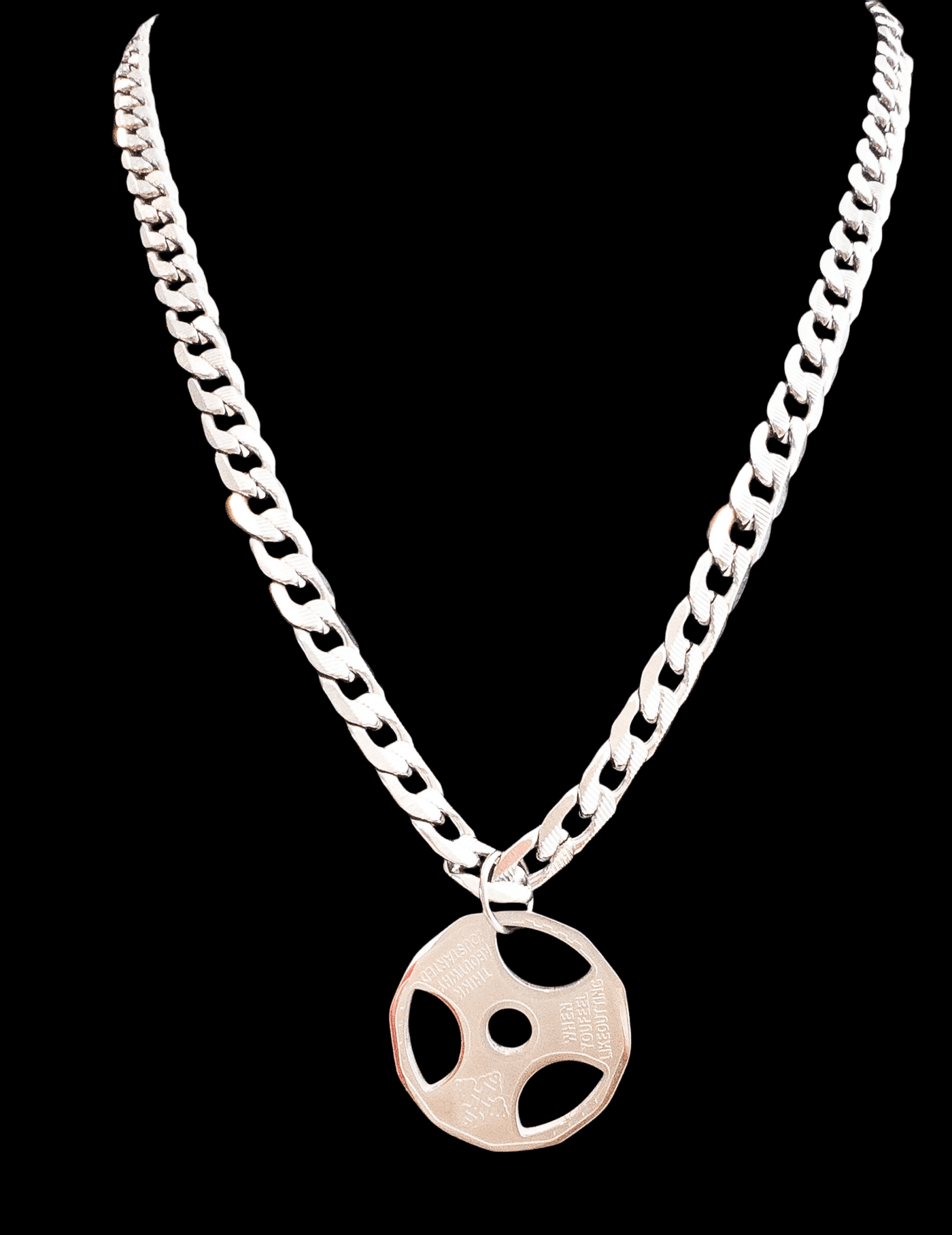 Silver weight plate and Silver chain - Brent's Bling
