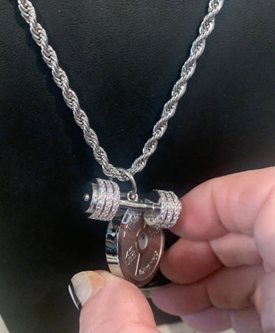 Tuplakäsipaino-/levypainokaulakoru