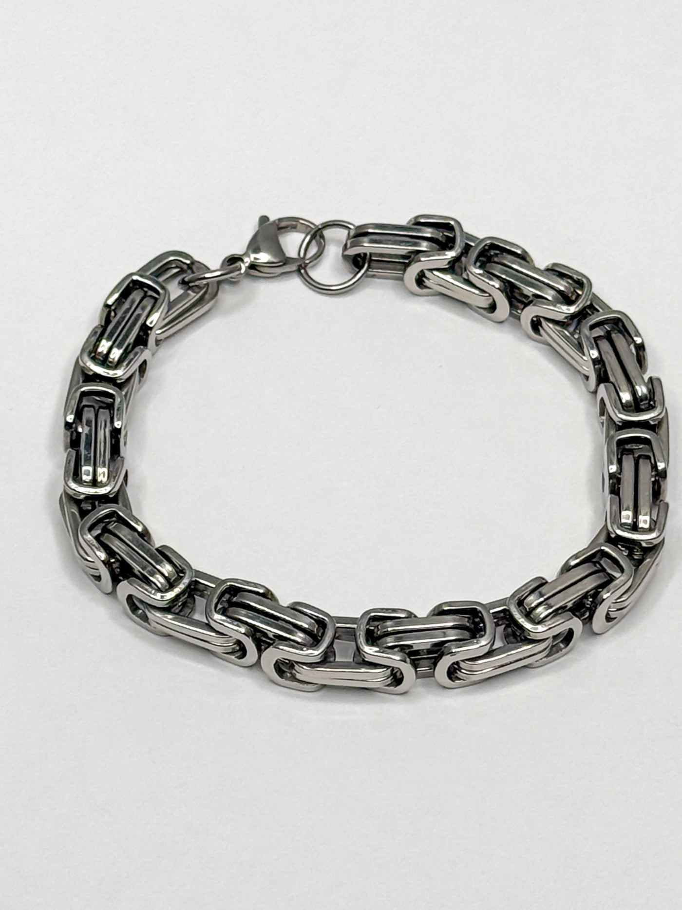 “8-Inch Silver Stainless Steel Byzantine Bracelet – Bold, Durable, and Built for Strength | Brent’s Bling”