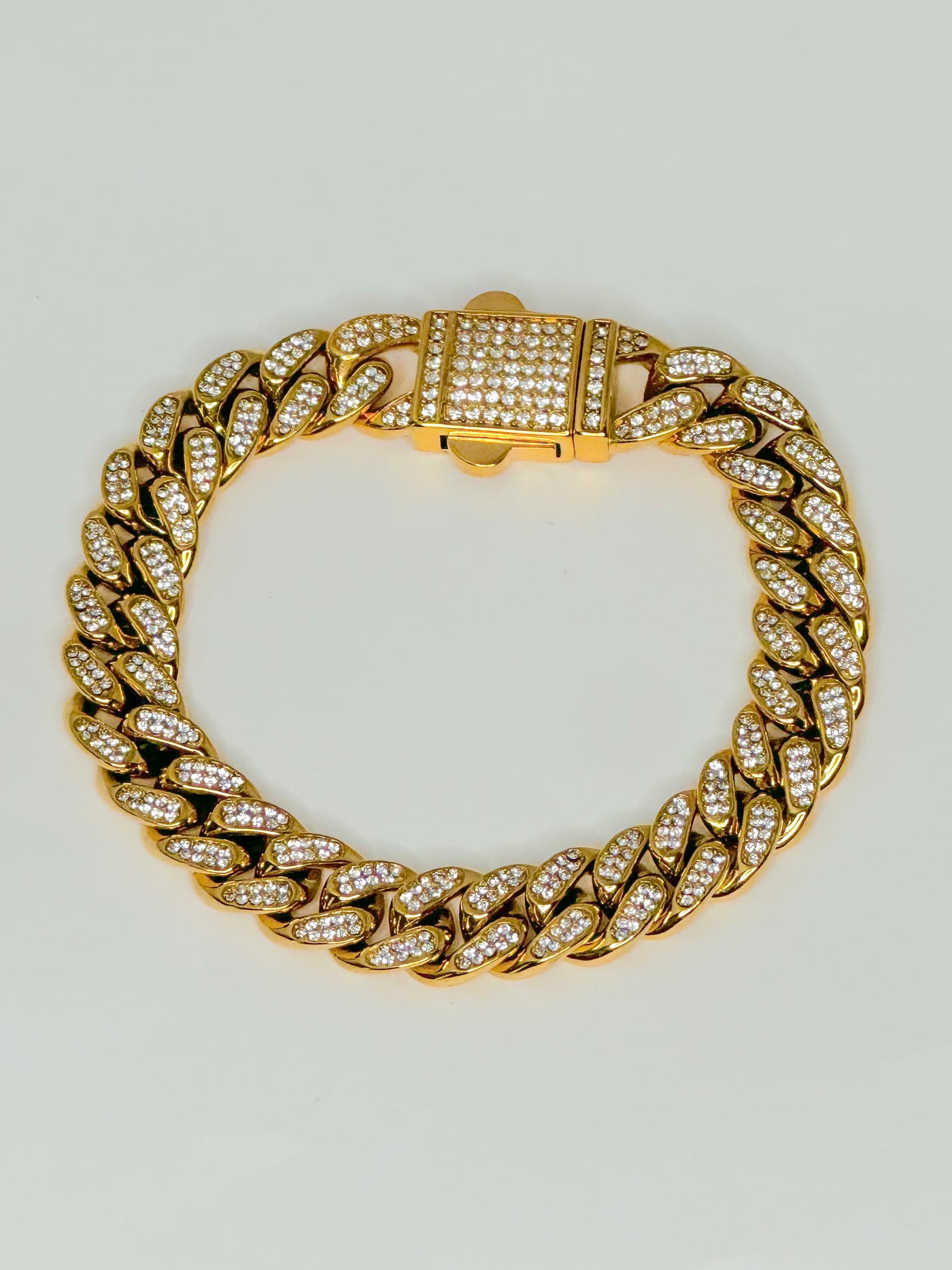 Gold Plated Stainless Steel Iced Luxury Bracelet