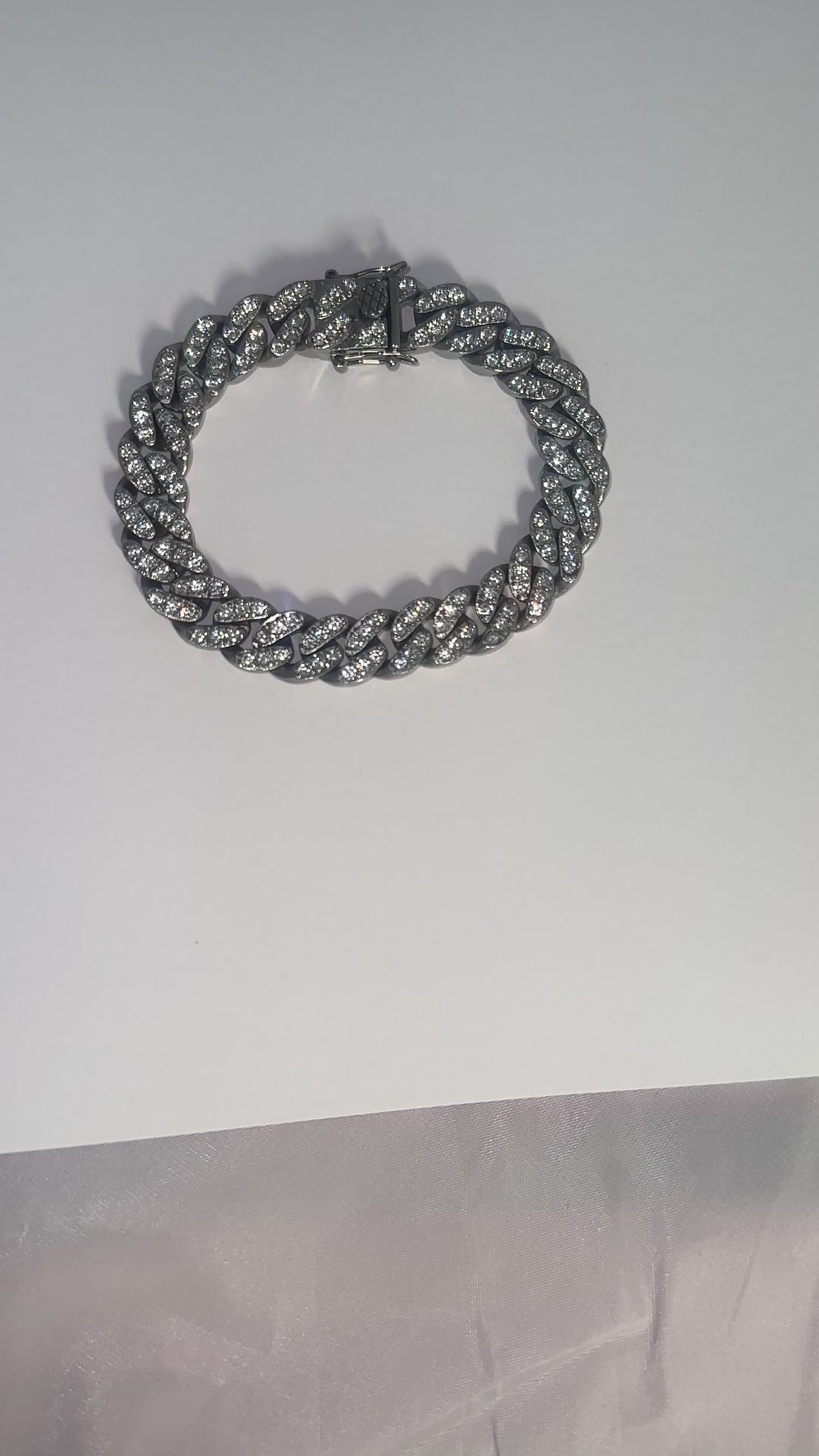 Iced Bracelet Silver Silver Stainless Steel