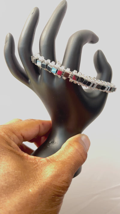 Silver Hematite Crystal Bracelet