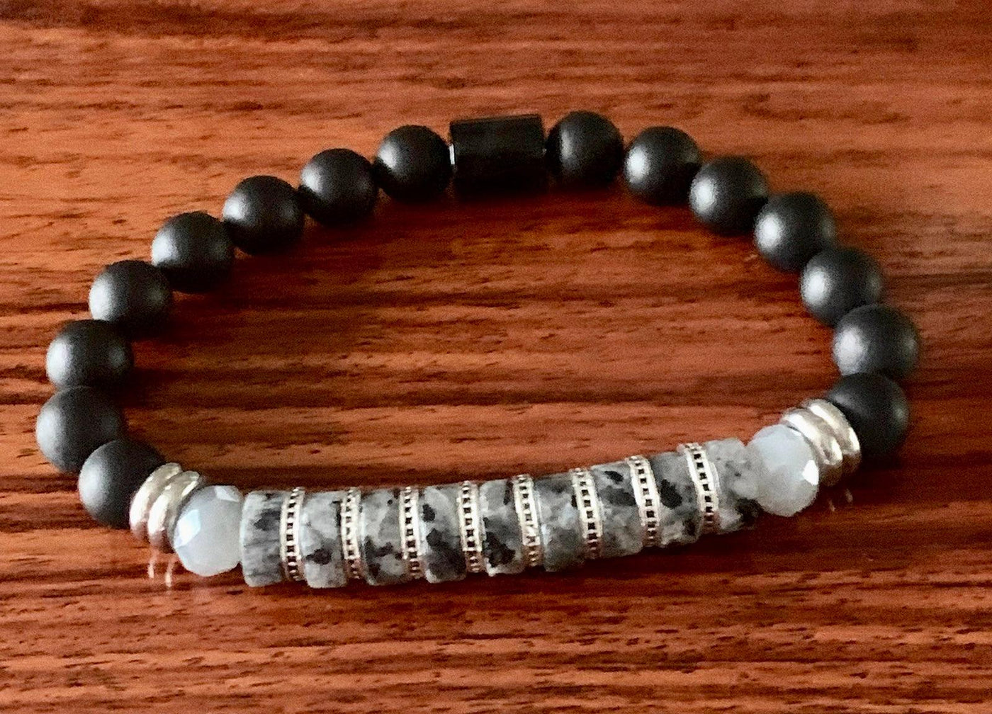Labradorite bead bracelet with stainless steel spacers - Brent's Bling