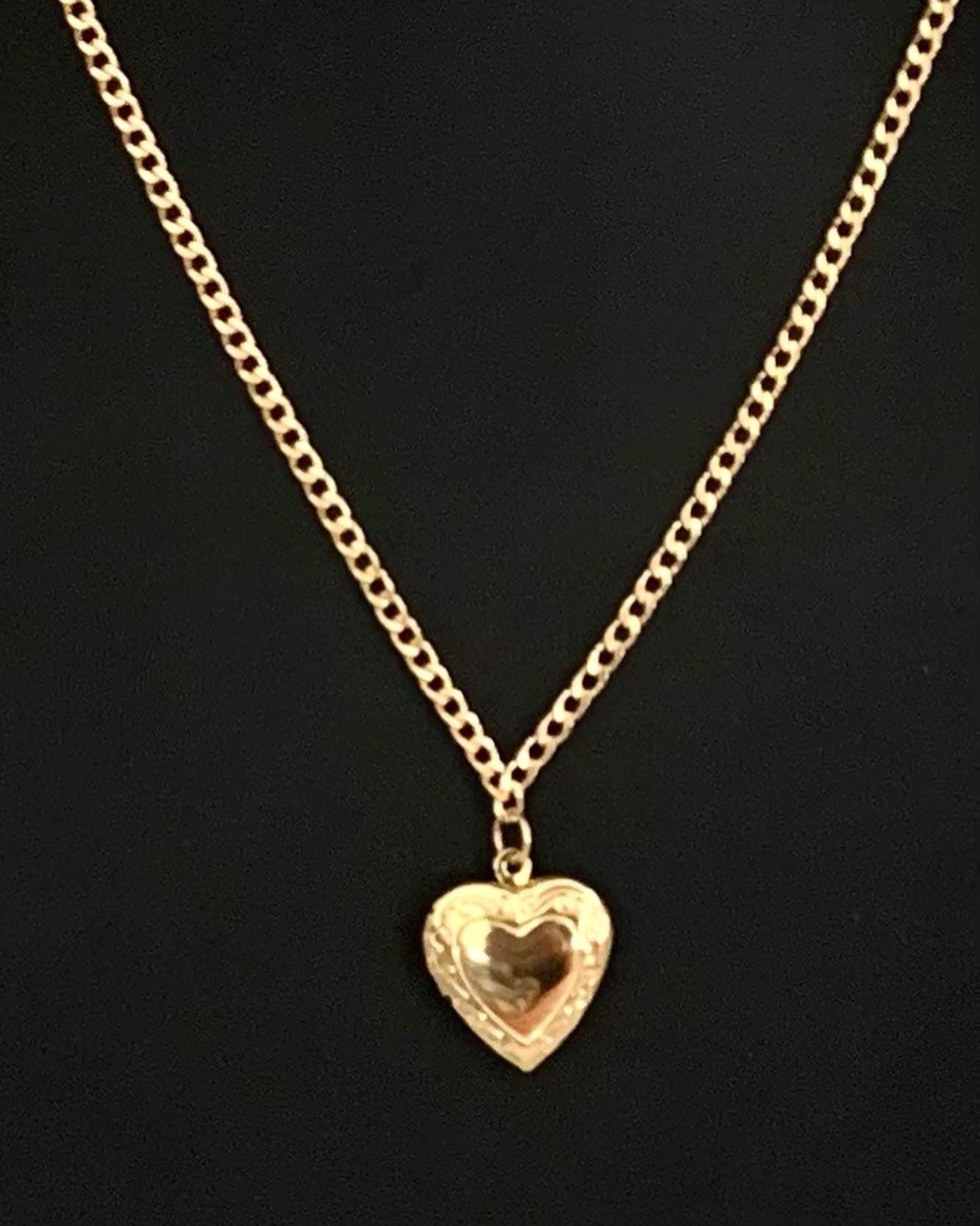 Gold Women Pendant Necklace with Gold Heart Pendant - Brent's Bling